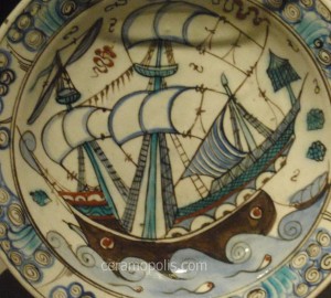Iznik Plate - Motif Ship