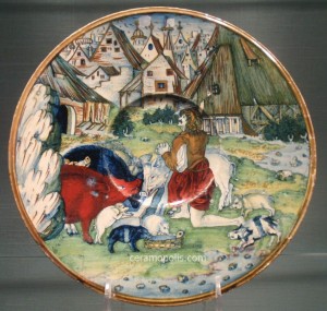 Gubbio Plate Dated 1525 & Painted by G. Andreoli - (Lehman Collection)