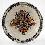 Canakkale Plate from the 18th or early 19th - Blue & Orange Paints