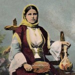Woman from Almiros (Thessaly Greece) with a Canakkale Pitcher