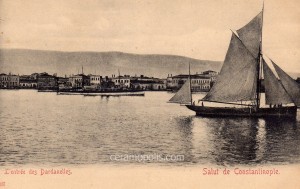 Dardanelles 1958 - Fort of Chanak Kalesi from the channel
